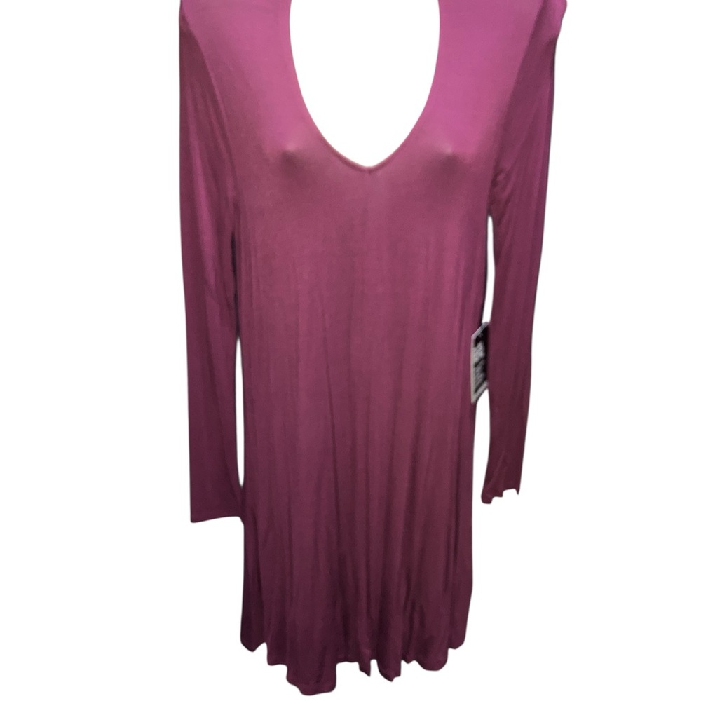 Express Maroon Long Sleeve Women's Dress